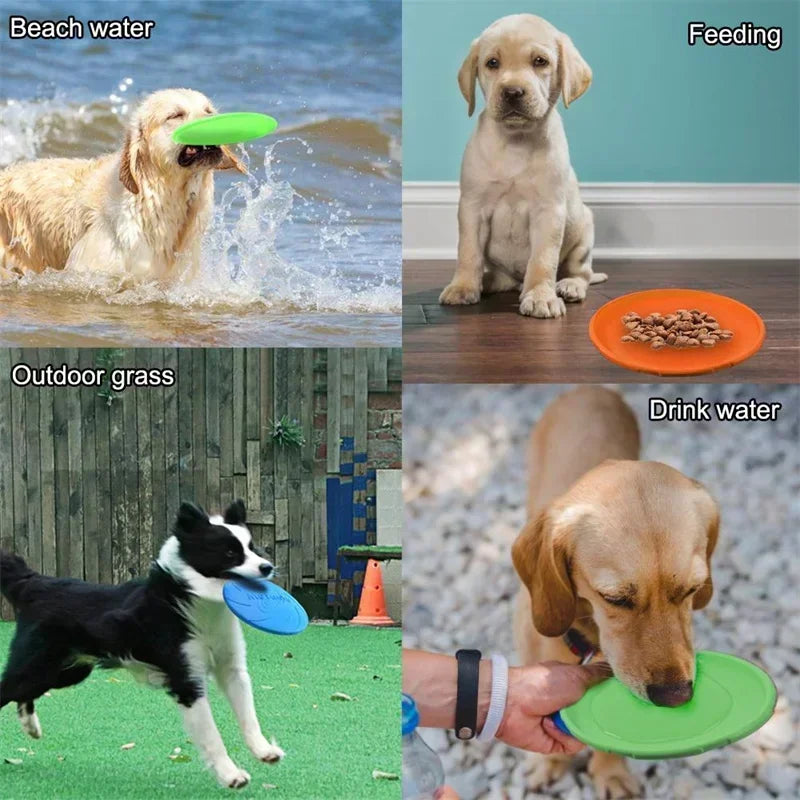 Multicolor Silicone Flying Disc Dog Toy