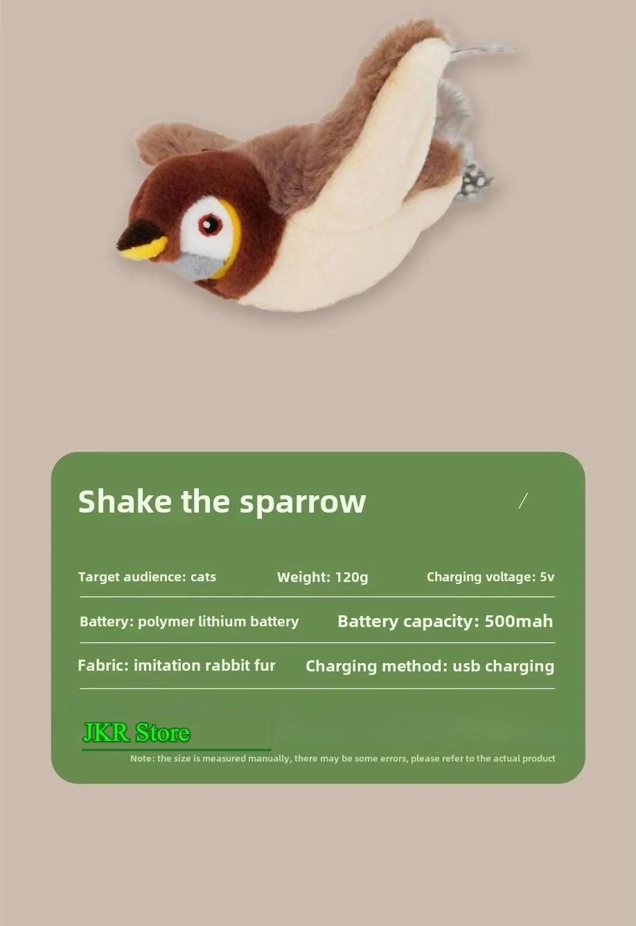 Catnip Electric Interactive Bird Toy for Cats