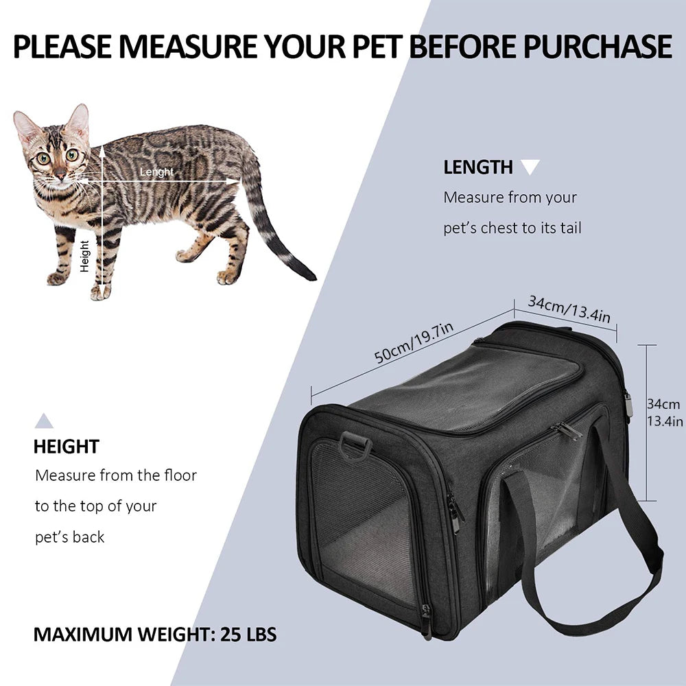 Soft-Sided Pet Carrier Backpack for Dogs & Cats