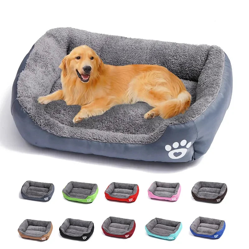 Large Square Plush Dog & Cat Bed