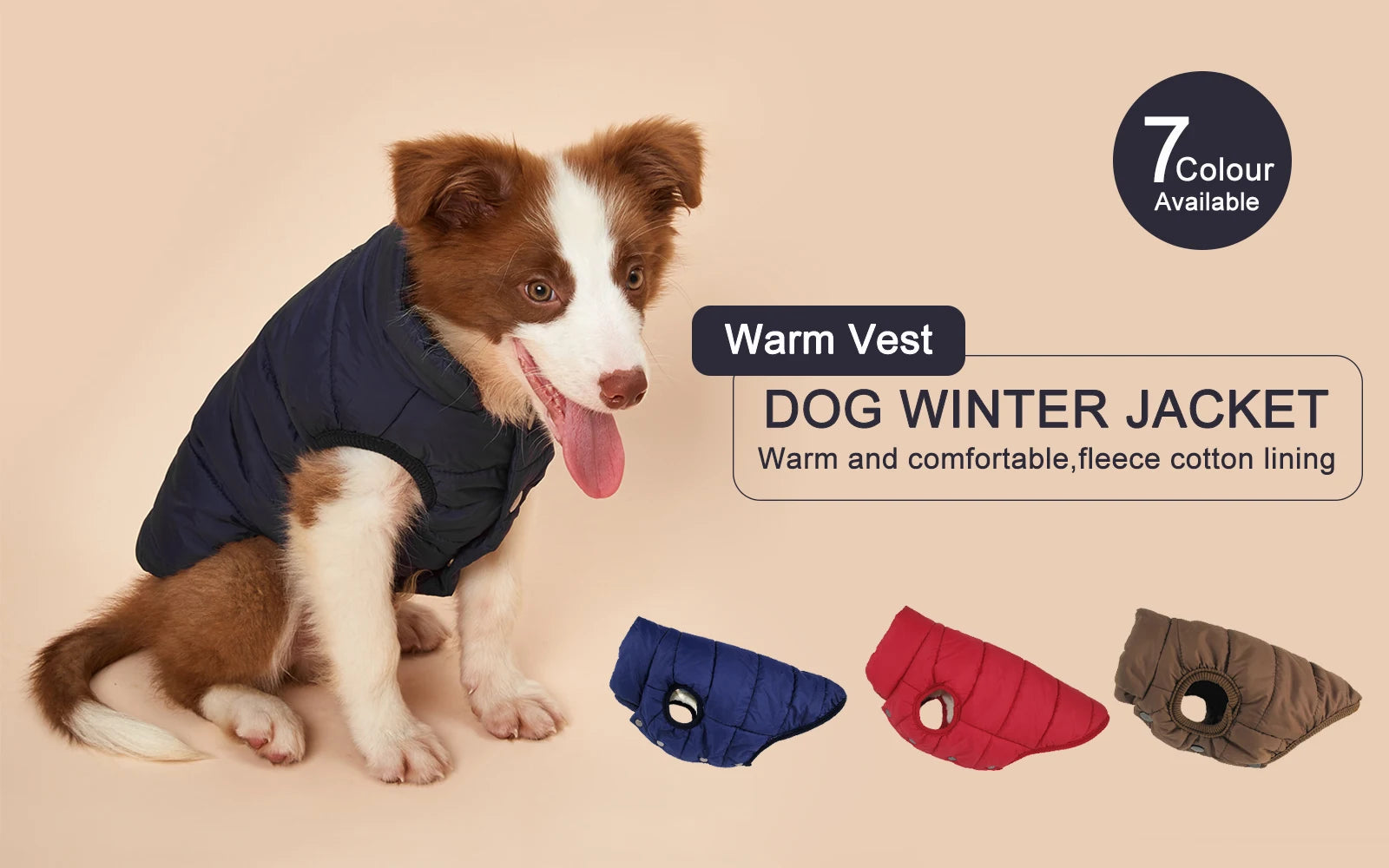 Fleece-Lined Winter Dog Jacket for Small Breeds