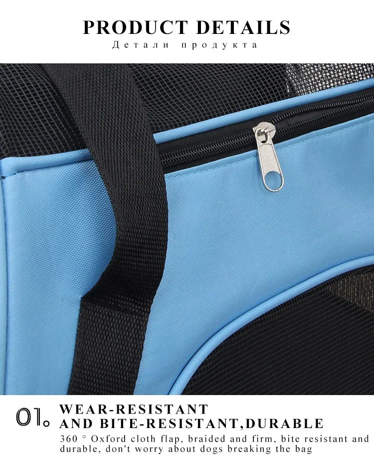 Portable Mesh Pet Carrier Bag for Dogs & Cats