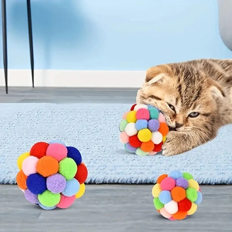 Cat Plush Bell Ball Toy (1/3PCS)