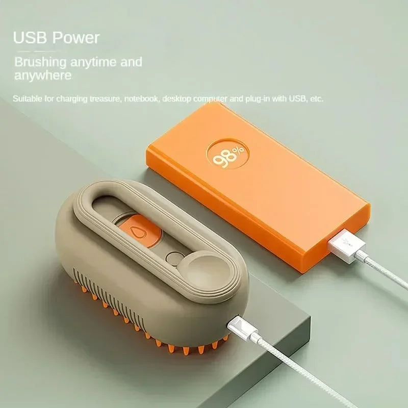 3-in-1 Electric Steamy Pet Brush for Dogs & Cats