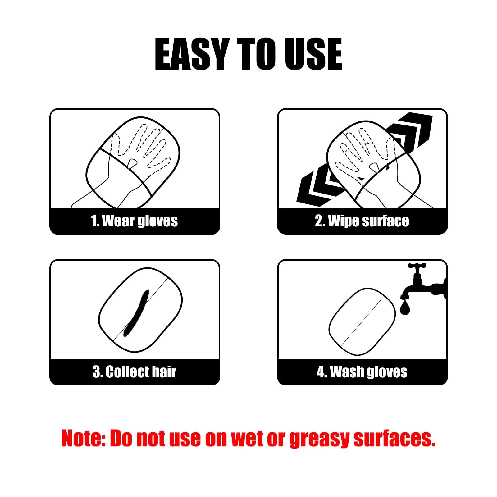 Reusable Pet Hair Removal & Grooming Gloves