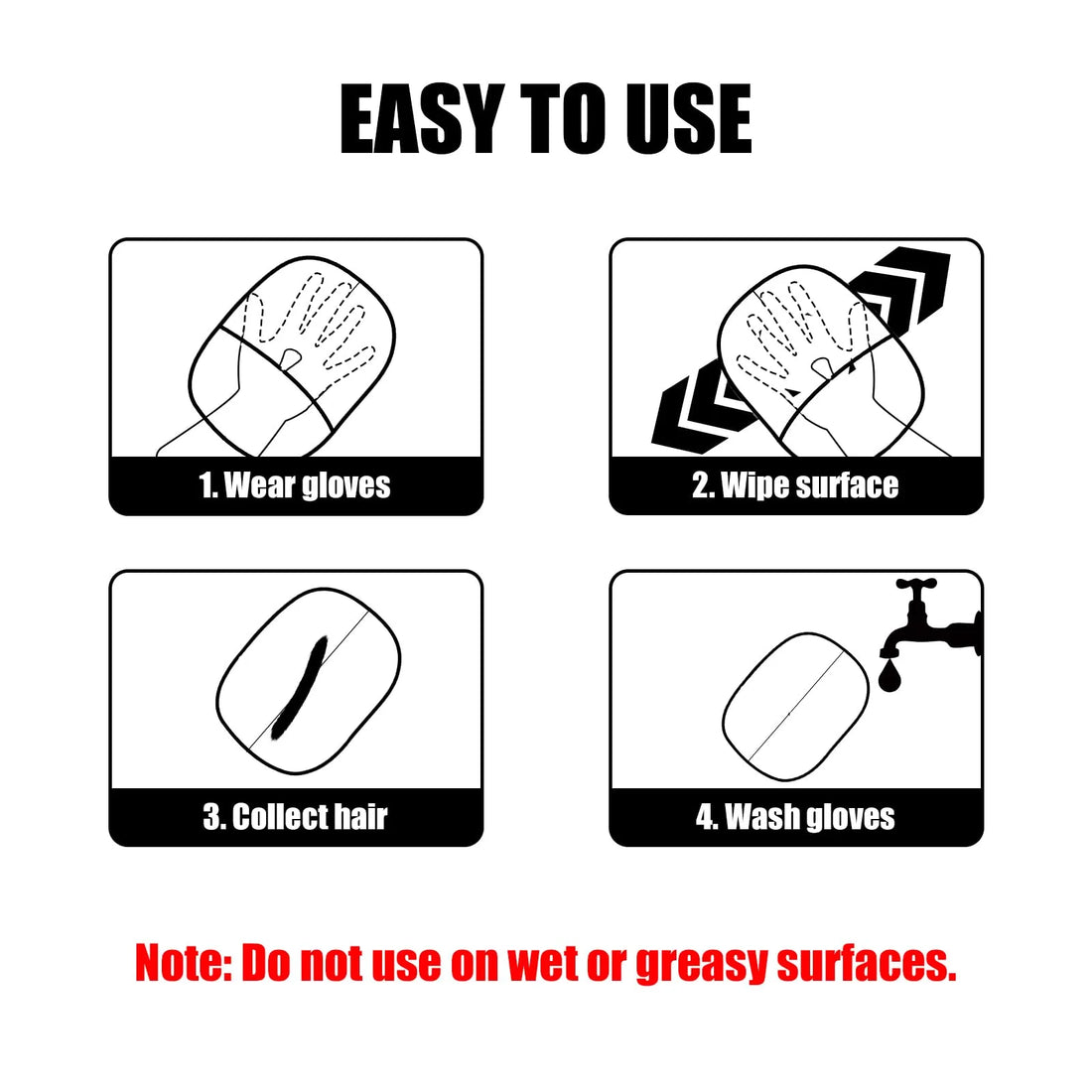 Reusable Pet Hair Removal & Grooming Gloves