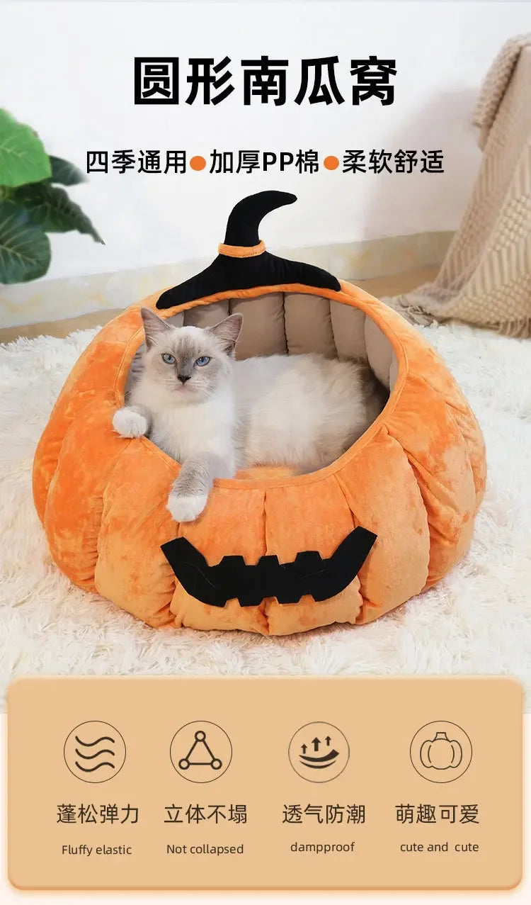Pumpkin Cat & Dog Bed All-Season House