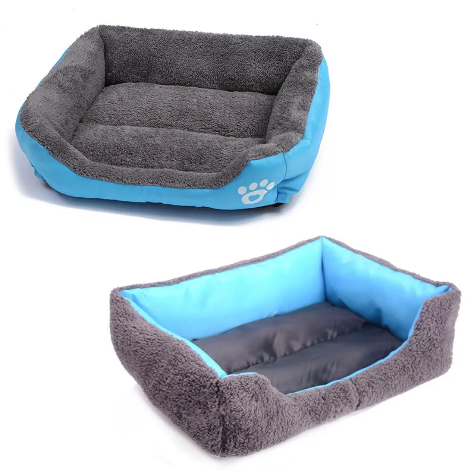 Large Square Plush Dog & Cat Bed