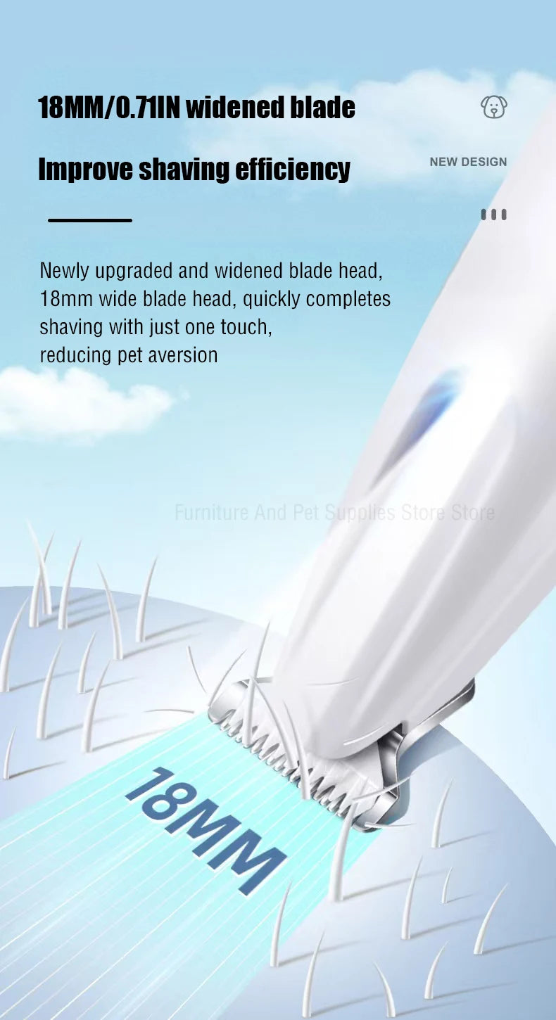 Waterproof Dog Paw Trimmer with LED Light & Display