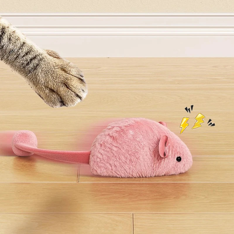 Interactive Plush Mouse Toy for Cats
