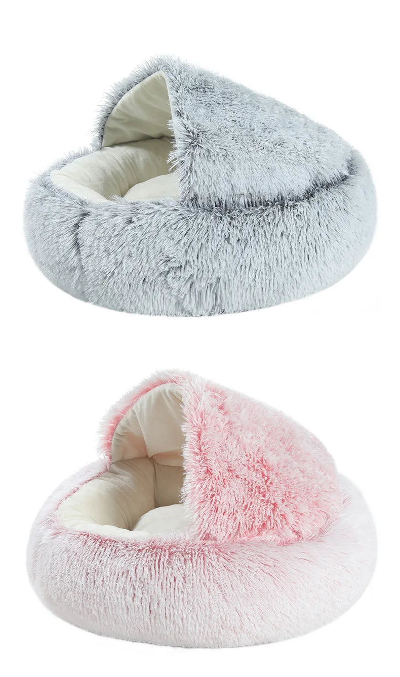 Winter Plush Shell Cat Nest Bed