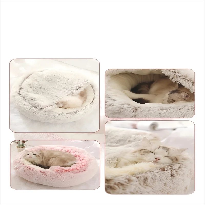 Winter Plush Shell Cat Nest Bed