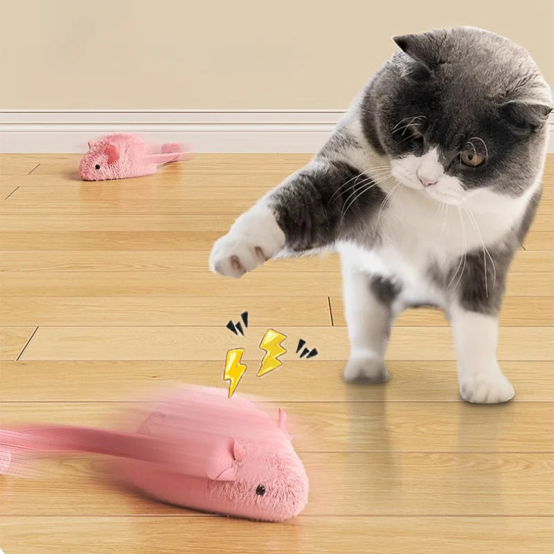Interactive Plush Mouse Toy for Cats