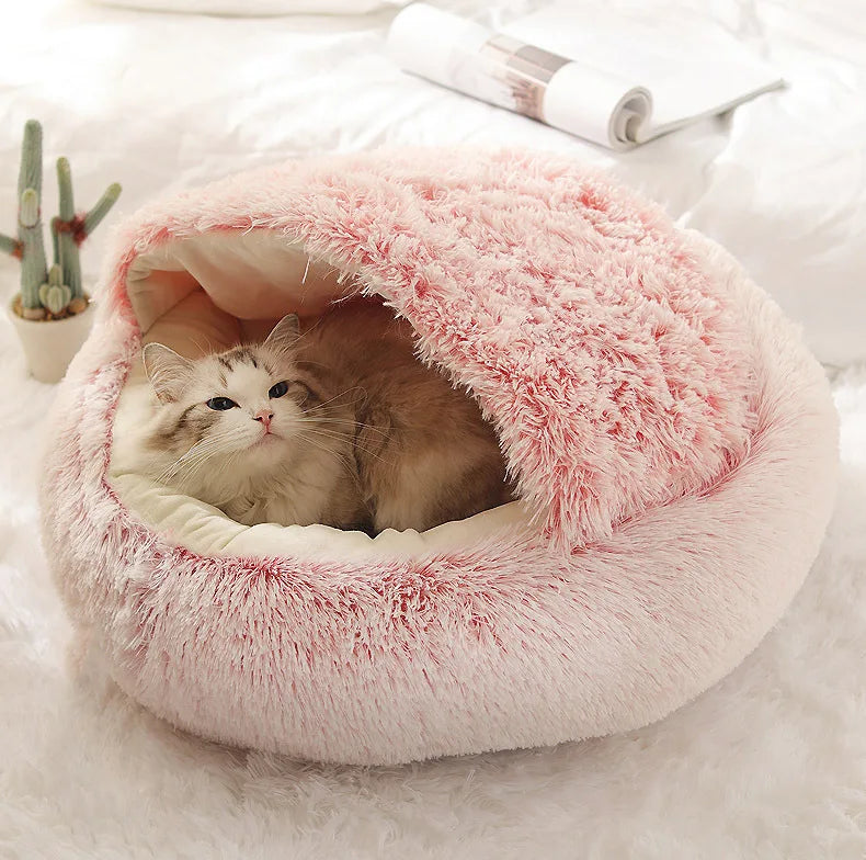 Winter Plush Shell Cat Nest Bed