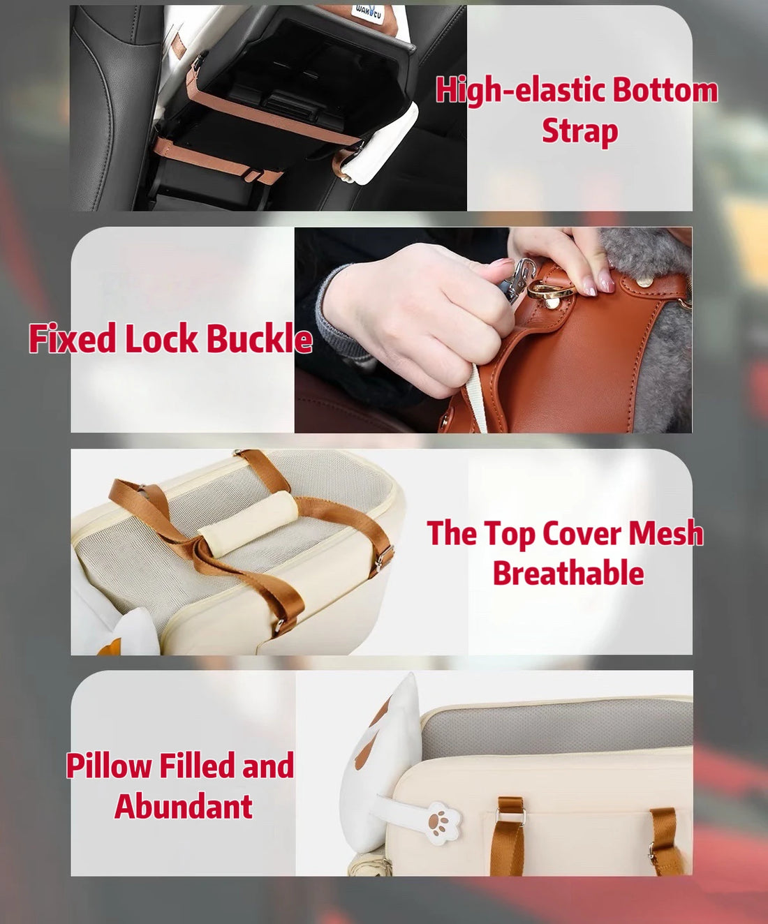 Pet Car Seat Booster Carrier for Dogs & Cats