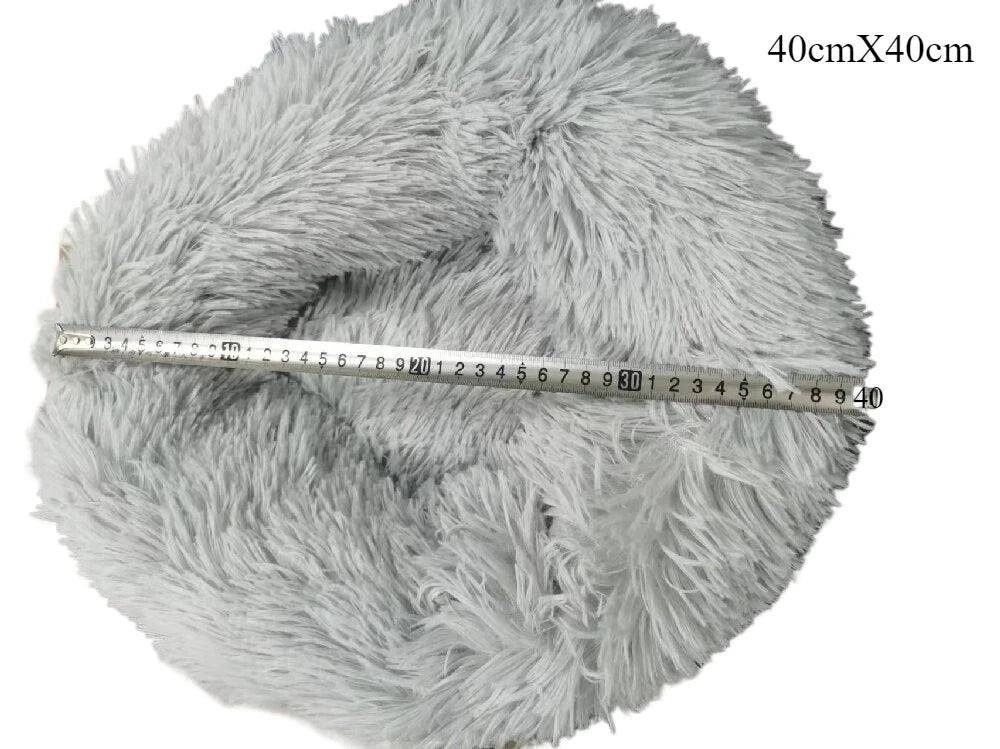 Winter Plush Round Cat & Dog Nest Bed