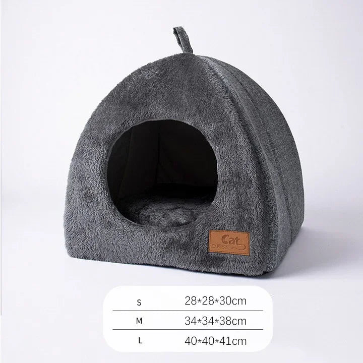 Triangle Closed Cat House Bed