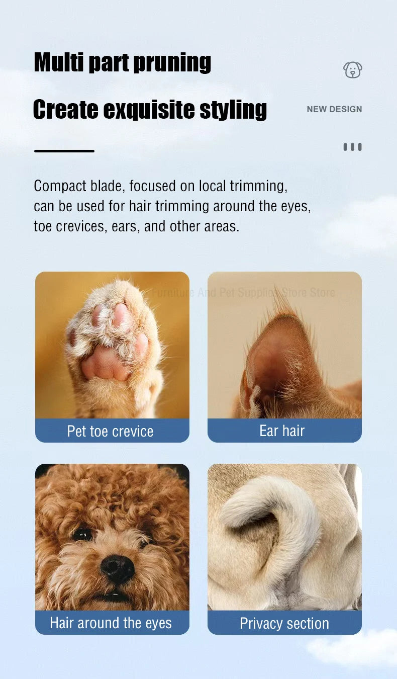 Waterproof Dog Paw Trimmer with LED Light & Display