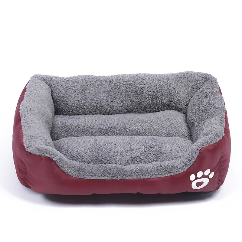 Large Square Plush Dog & Cat Bed