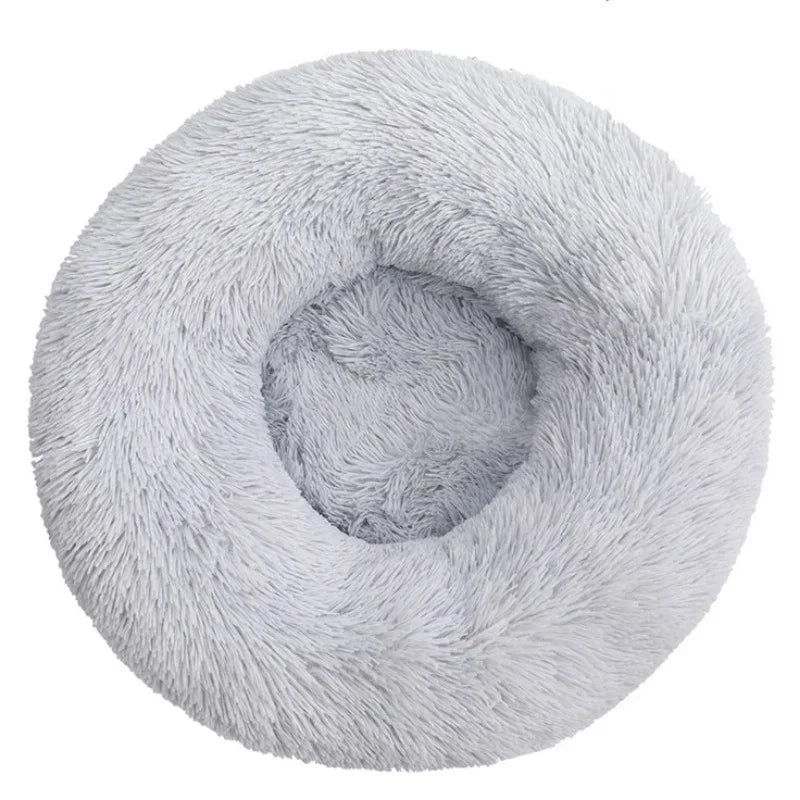Round Plush Pet Bed for Cats & Dogs (40–90cm)