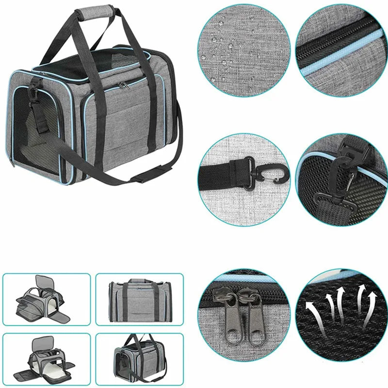Foldable Small Pet Carrier Bag with Mesh