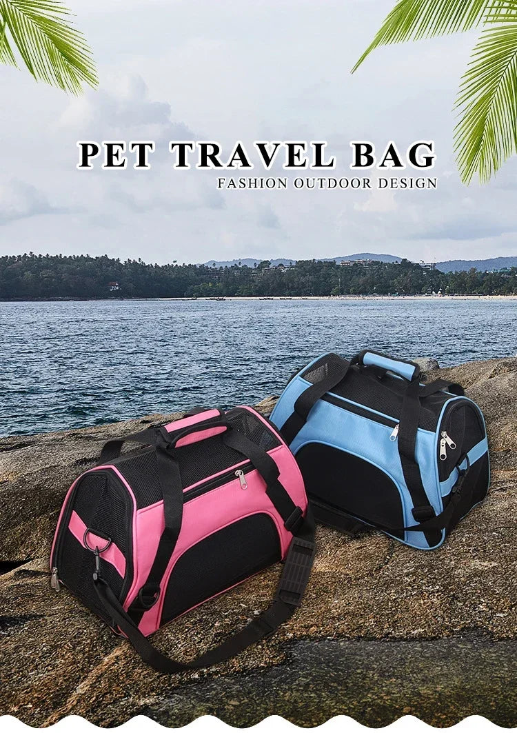Portable Mesh Pet Carrier Bag for Dogs & Cats