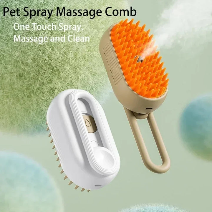 3-in-1 Electric Steamy Pet Brush for Dogs & Cats
