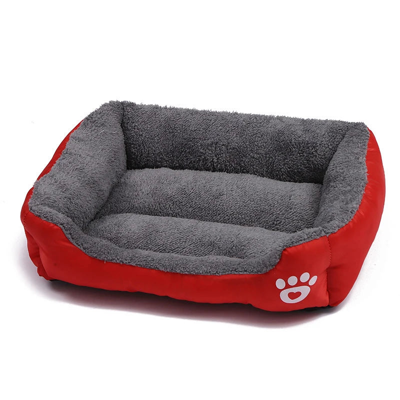 Large Square Plush Dog & Cat Bed