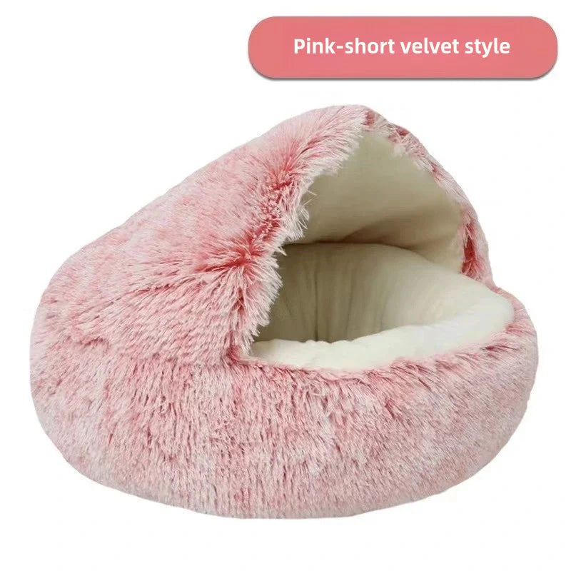Winter Plush Shell Cat Nest Bed