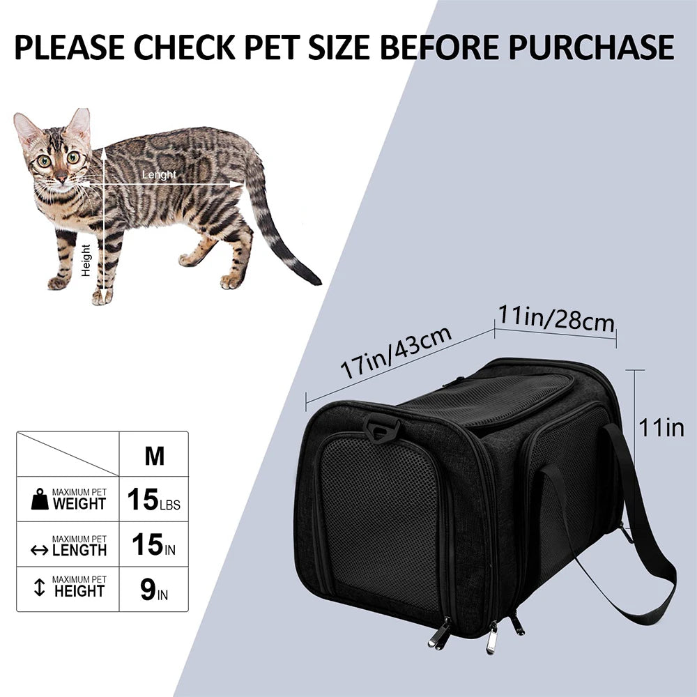 Soft-Sided Pet Carrier Backpack for Dogs & Cats