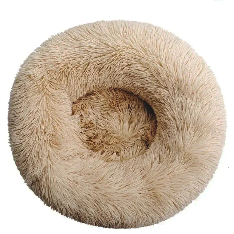 Round Plush Pet Bed for Cats & Dogs (40–90cm)