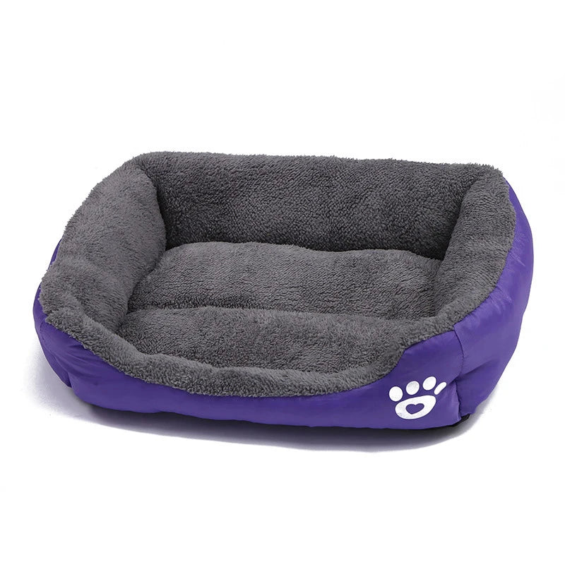 Large Square Plush Dog & Cat Bed