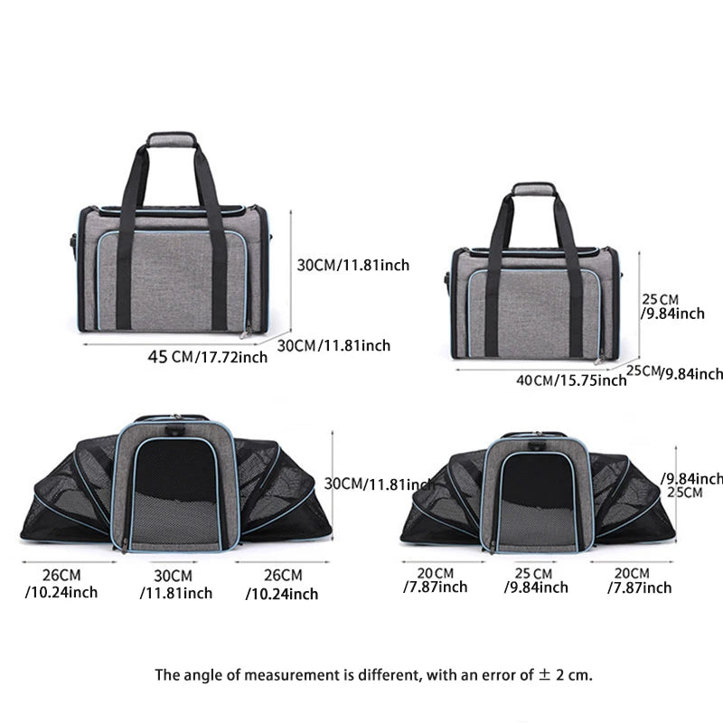 Foldable Small Pet Carrier Bag with Mesh