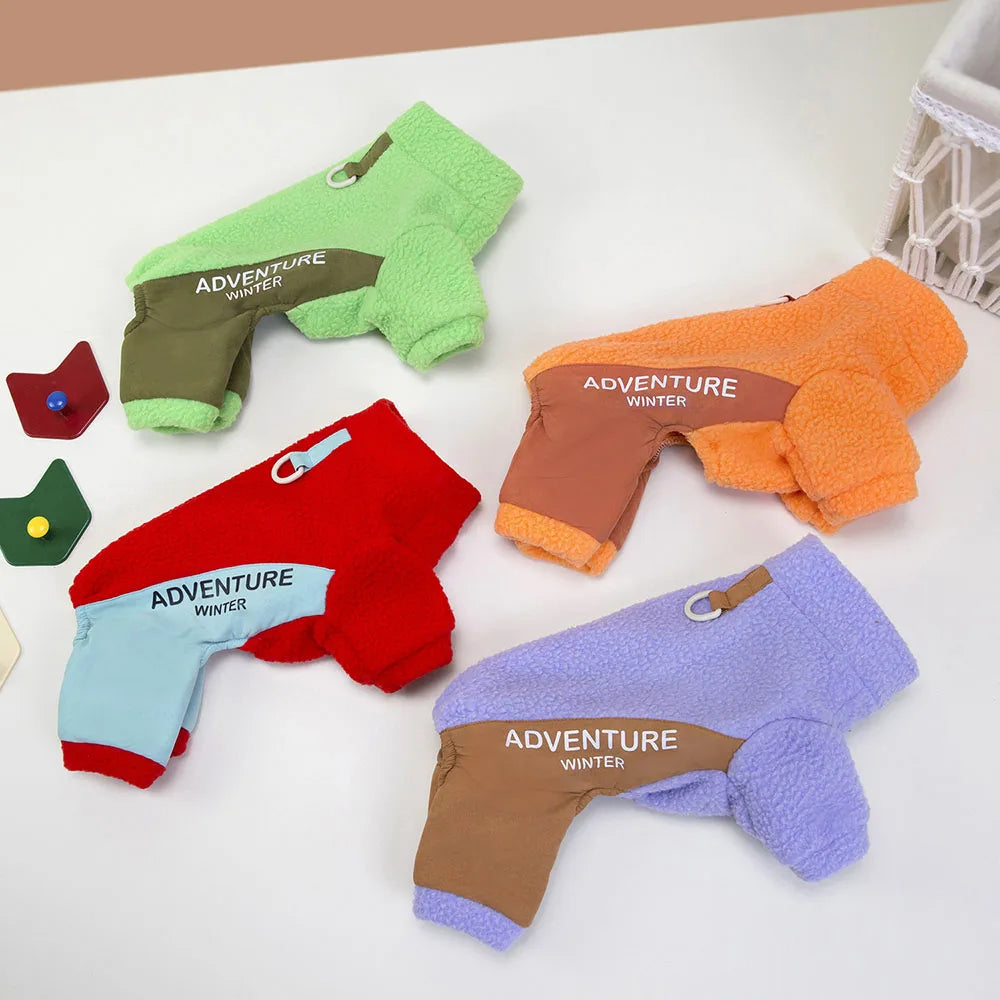 Fleece 4-Leg Dog & Cat Pajamas Jumpsuit