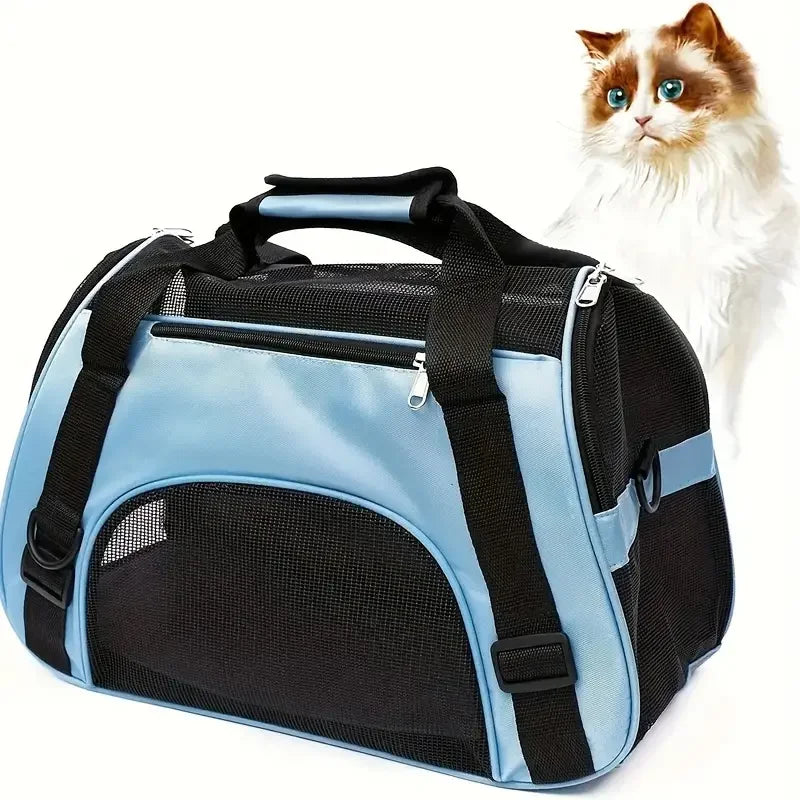 Portable Mesh Pet Carrier Bag for Dogs & Cats