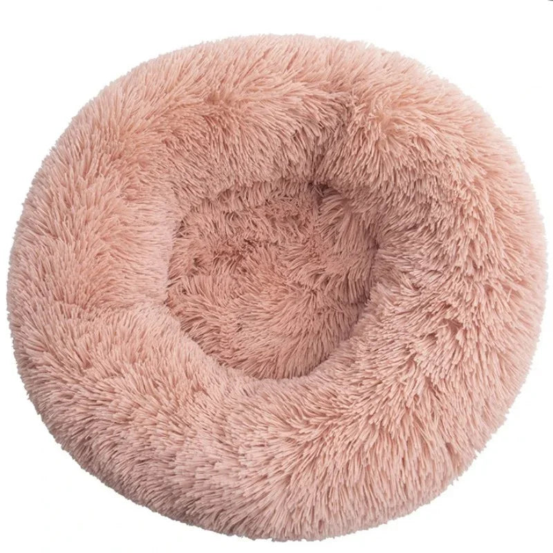 Round Plush Pet Bed for Cats & Dogs (40–90cm)