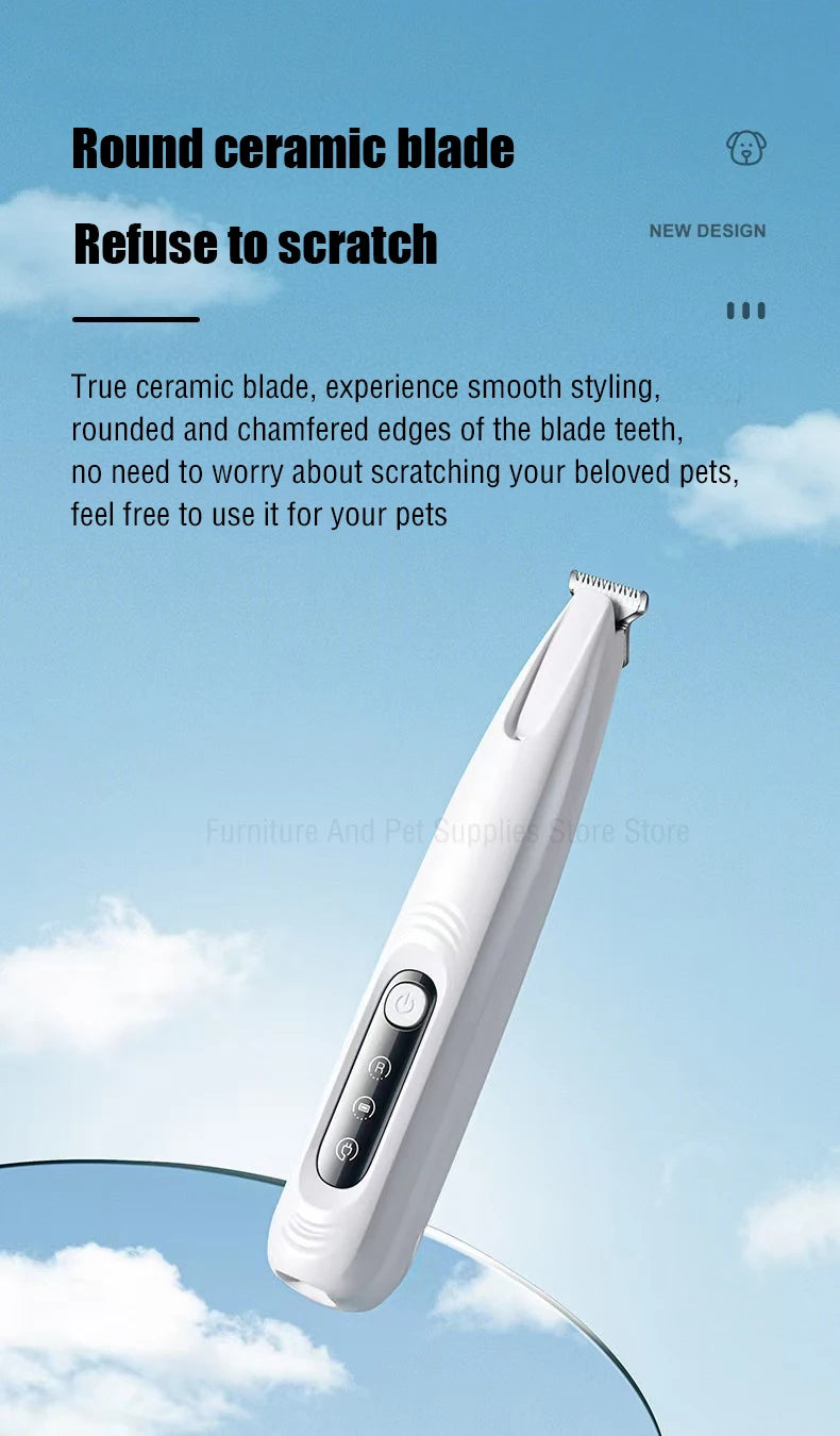 Waterproof Dog Paw Trimmer with LED Light & Display