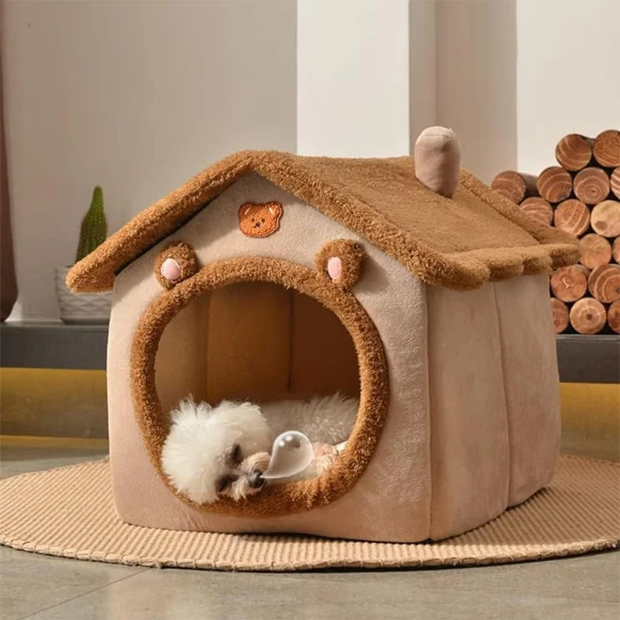 Foldable Washable Cat & Puppy House Bed