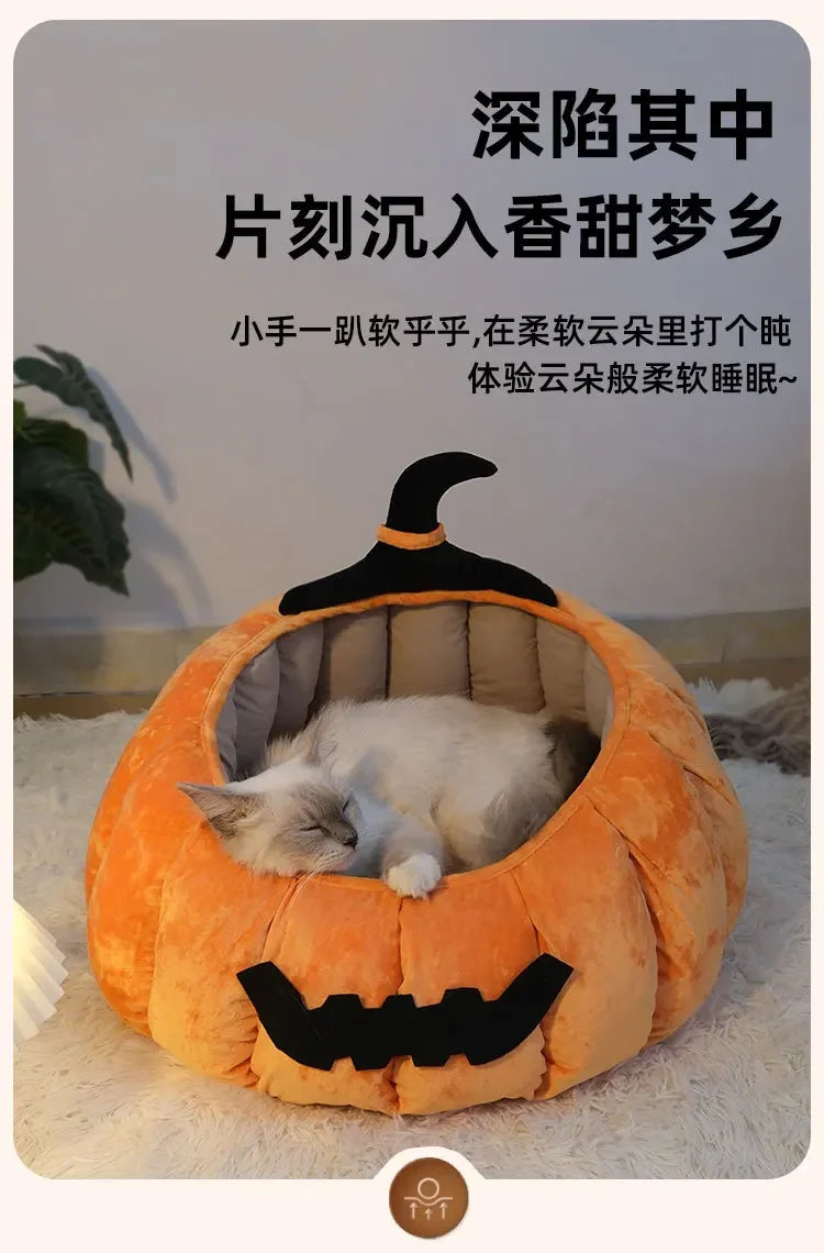 Pumpkin Cat & Dog Bed All-Season House