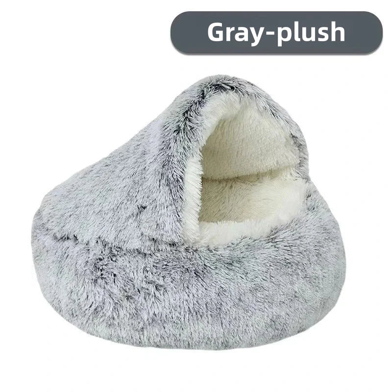 Winter Plush Shell Cat Nest Bed