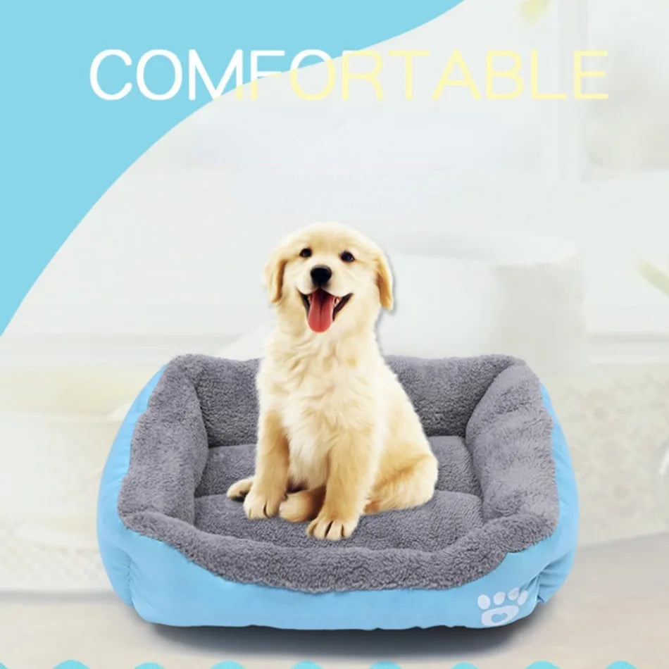 Large Square Plush Dog & Cat Bed