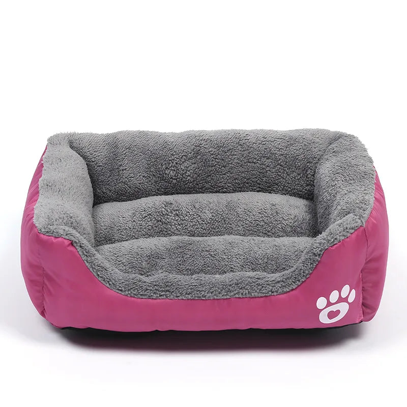 Large Square Plush Dog & Cat Bed