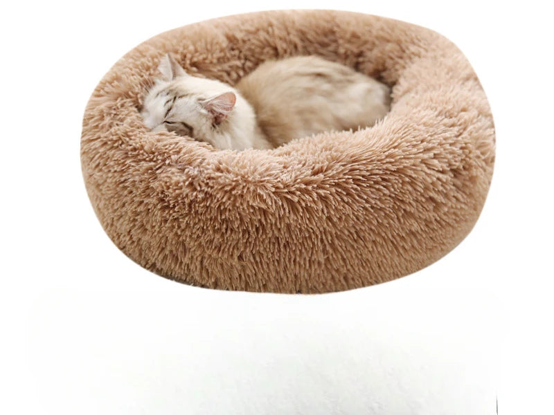 Winter Plush Round Cat & Dog Nest Bed