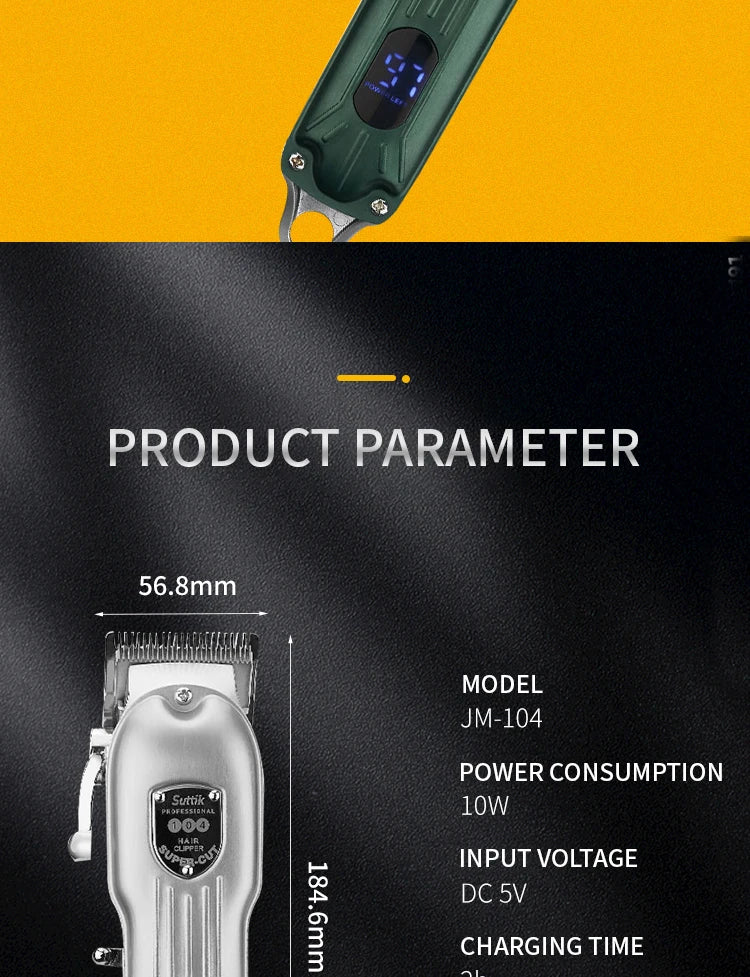 Professional All-Metal Rechargeable Pet Hair Clipper