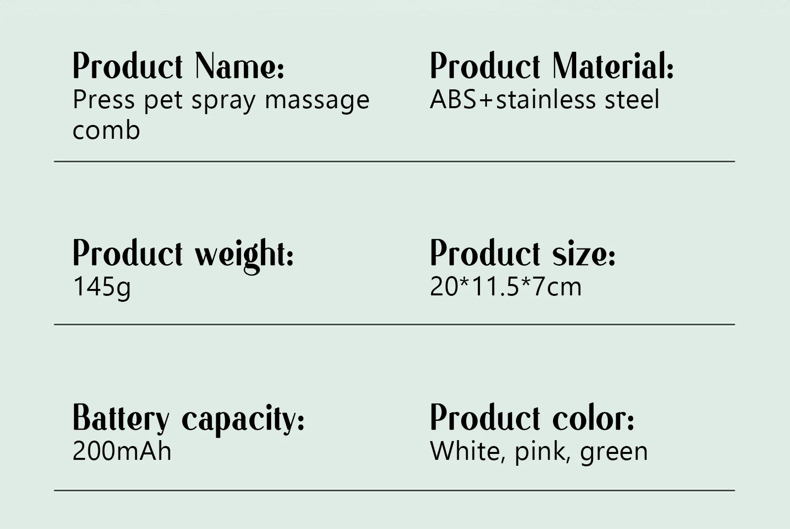 Pet Steam Massage Comb for Dogs & Cats