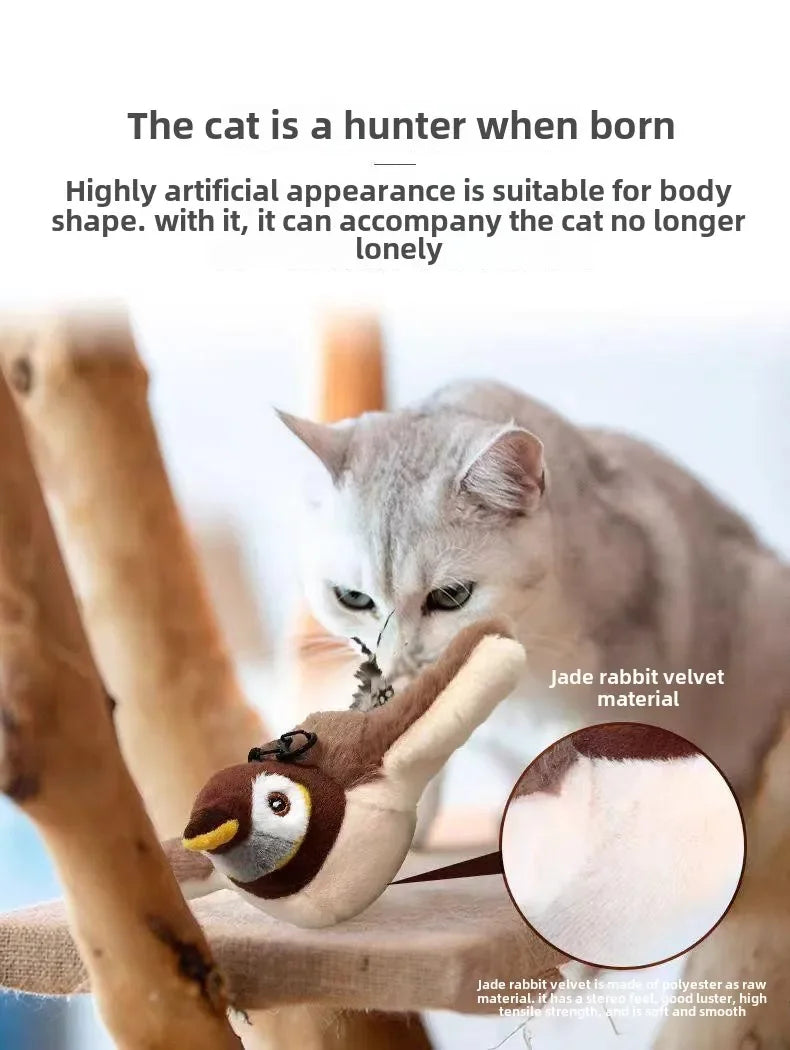 Catnip Electric Interactive Bird Toy for Cats