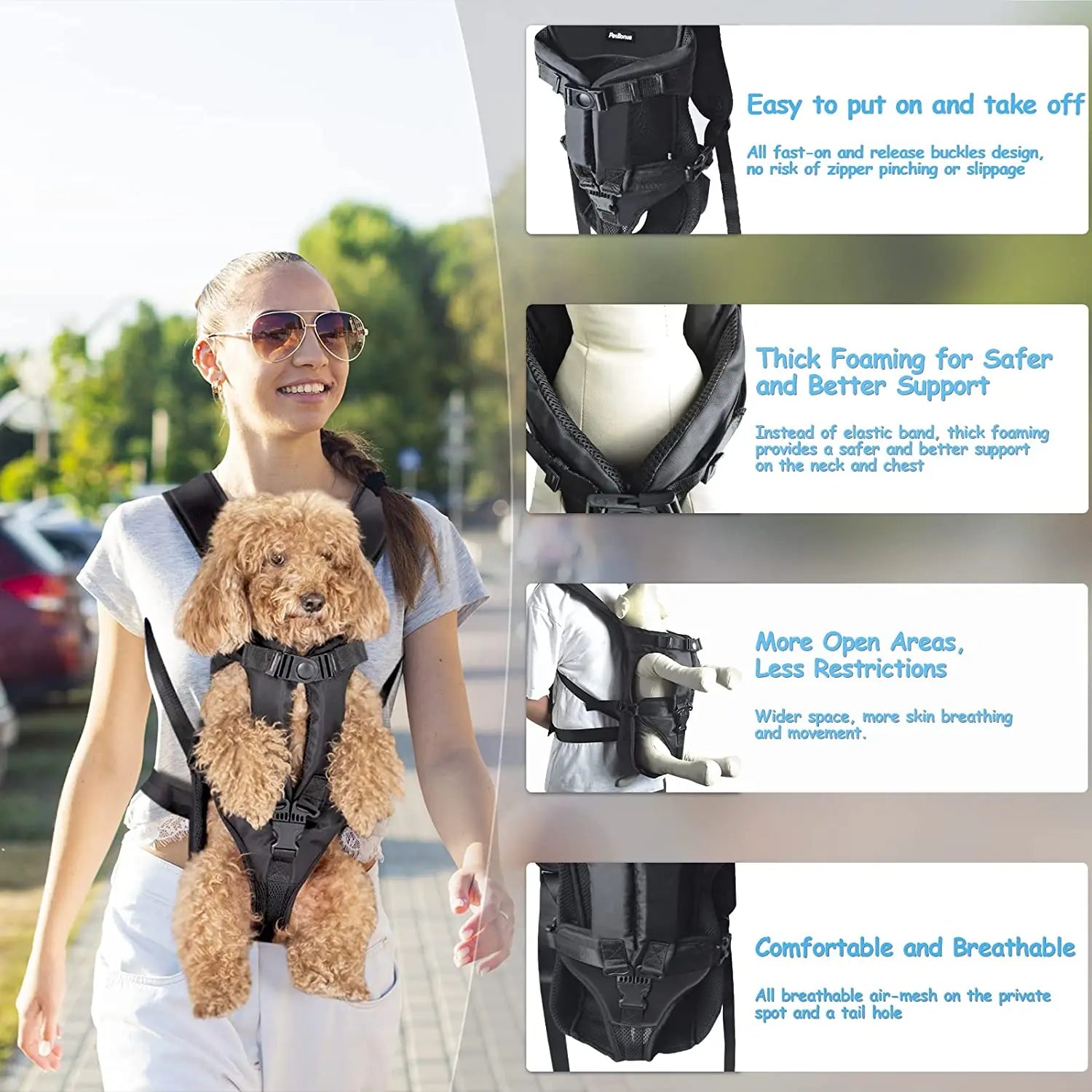 Breathable Pet Carrier Backpack for Dogs & Cats