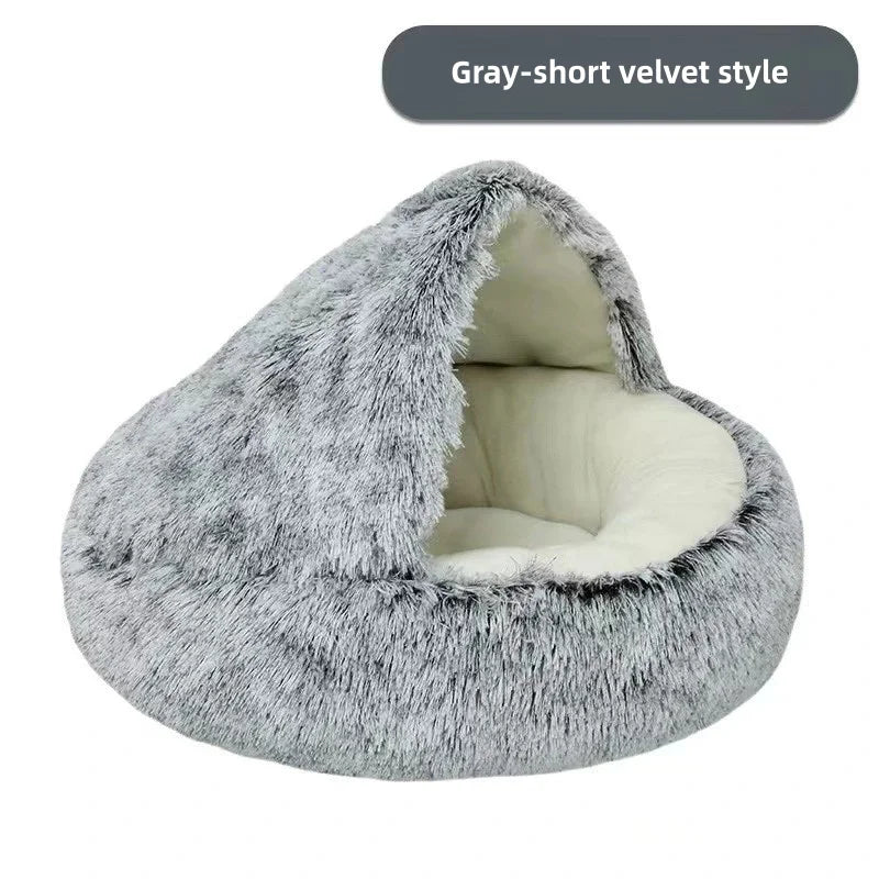 Winter Plush Shell Cat Nest Bed