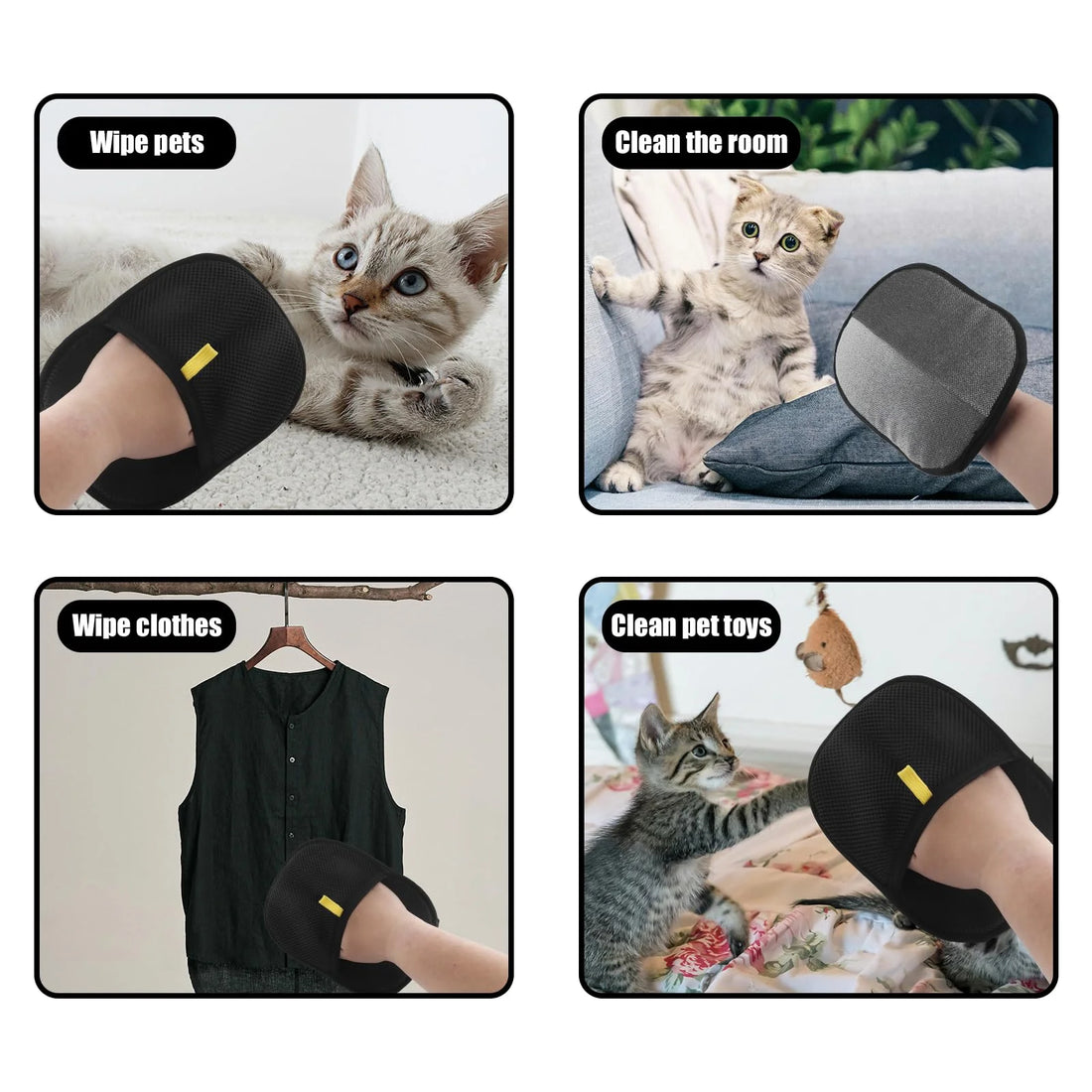 Reusable Pet Hair Removal & Grooming Gloves