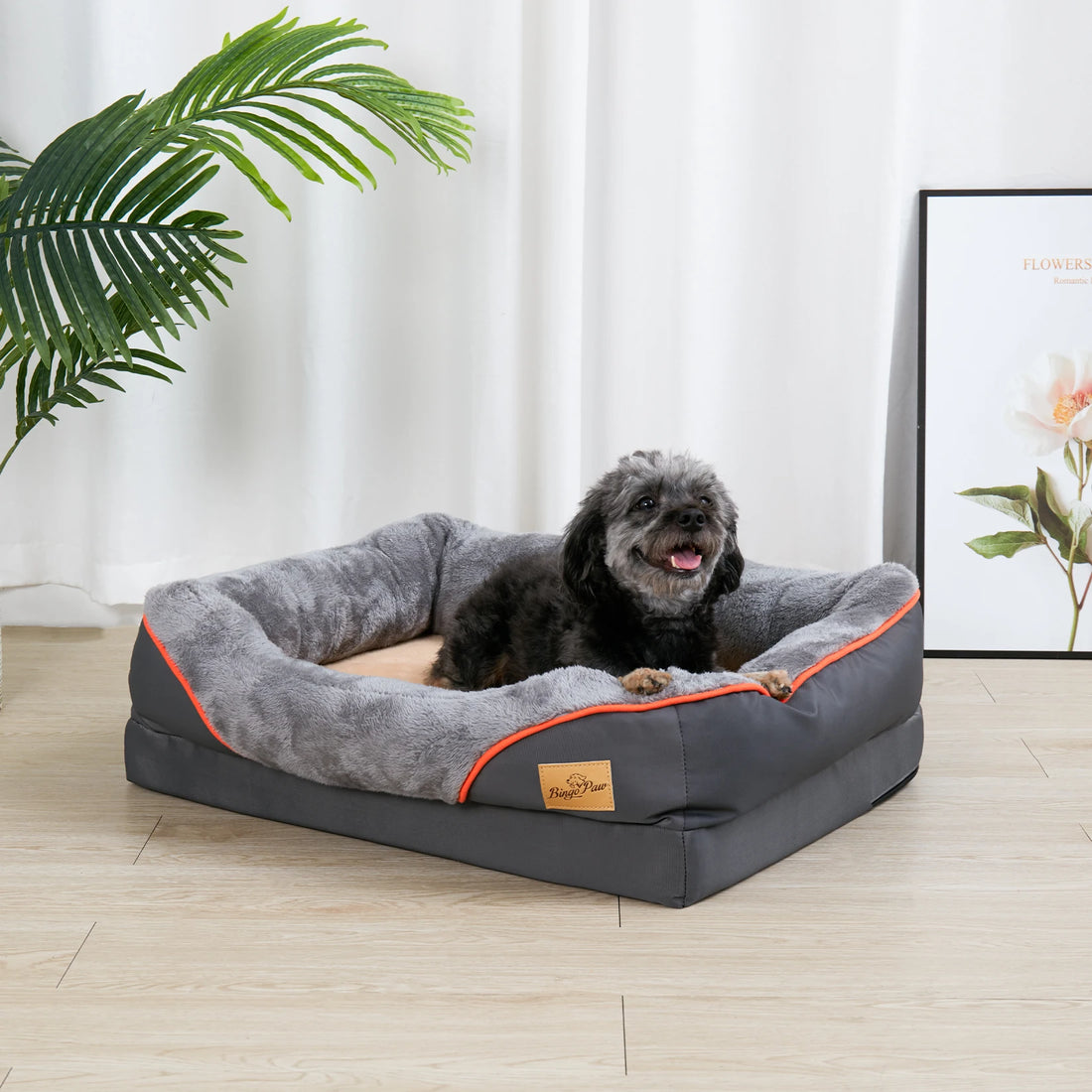 Orthopedic Foam Dog Bed with Bolster (L–3XL)